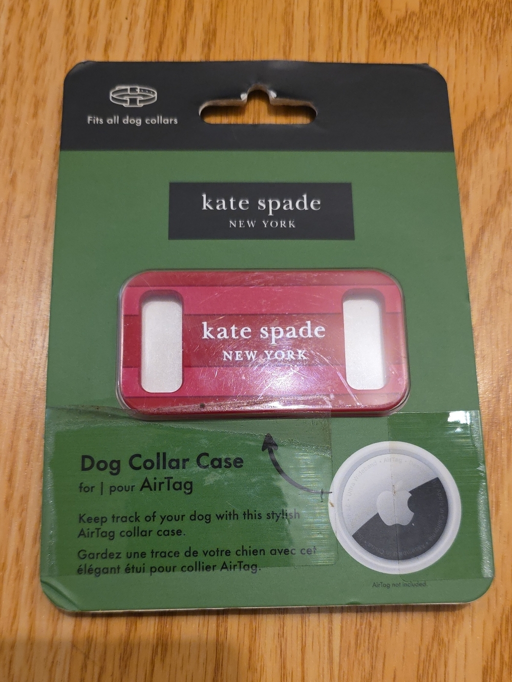 kate spade Red & Pink Dog Collar Case for AirTag